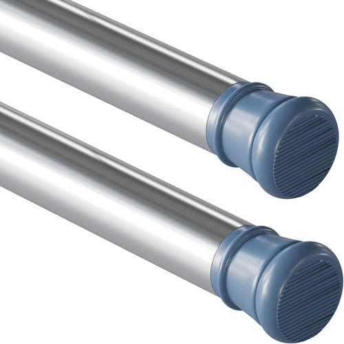 Lot De 2 Tringle À Rideaux Télescopique Sans Perçage Pour Salle De Bain, Fenêtre, Penderie, 75-145 Cm, Argenté (Diamètre 25 Mm)[RAC62402622]
