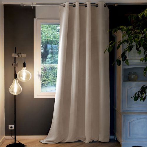 Rideau Occultant 140x280 Cm Doublure Polaire Polyester Naturel