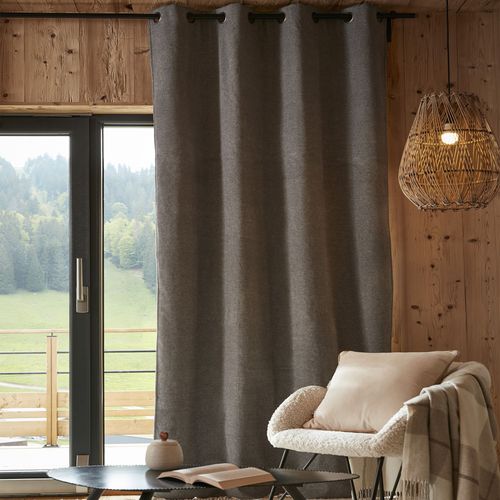 Rideau Occultant Polaire 140x240 Cm Polyester Titane