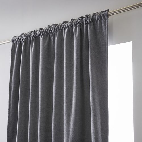 Rideau Galon Fronceur + Polaire 140x260 Cm Polyester Titane