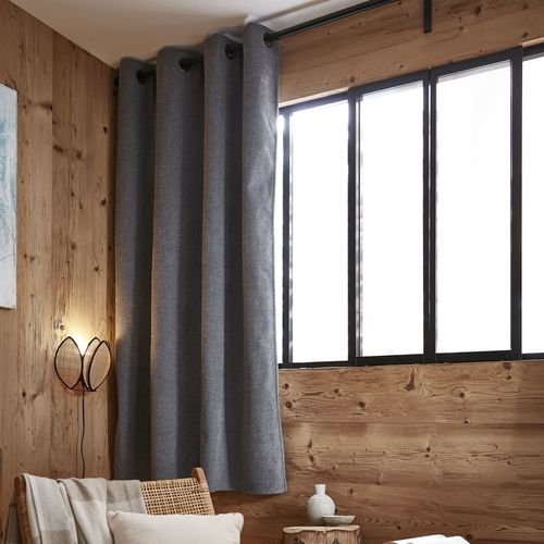 Rideau Occultant Polaire 140x180 Cm Polyester Titane