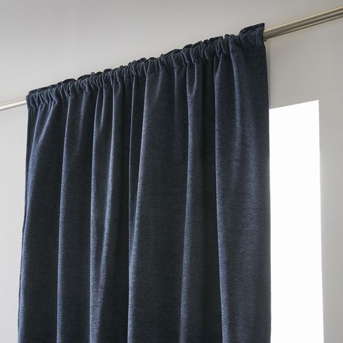 Rideau Galon Fronceur + Polaire 140x260 Cm Polyester Minuit
