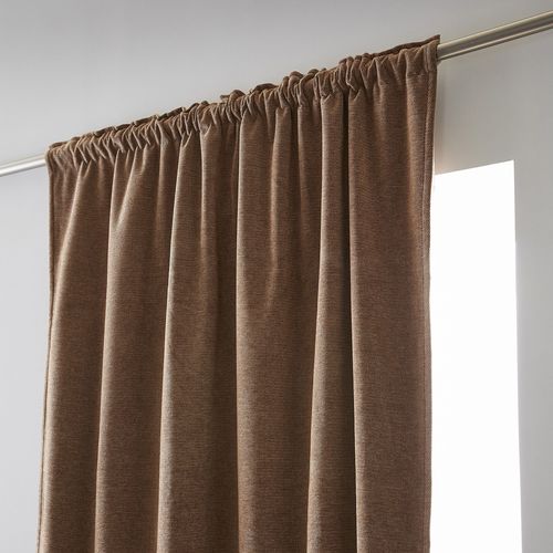Rideau Galon Fronceur + Polaire 140x260 Cm Polyester Camel