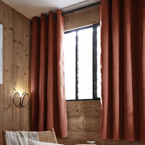 Rideau Occultant Polaire 140x180 Cm Polyester Terracotta