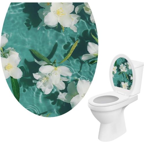1 Autocollant Pour Siège De Toilette En Forme De Fleur, Autocollant En Vinyle Marin, Décoration De Salle De Bain, Accessoires De Salle De Bain Durables Et Pratiques[RAC62403033]