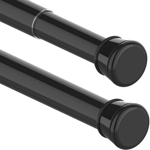 Tringle À Rideau De Douche Télescopique Sans Perçage Pour Armoires, Salle De Bain, Penderie, 115-255 Cm (1 Pièce), Noir (Diamètre 25 Mm)[RAC62402643]