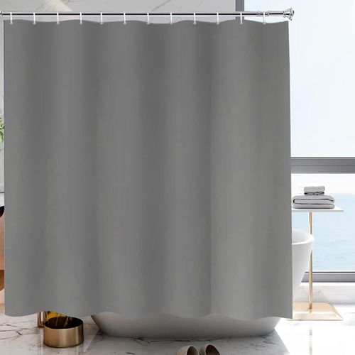 Rideau Douche 180X200 Gris, Pour Baignoire Résistant À La Moisissure Tissu Déperlant Lavable En Machine, Largeur 180 X Hauteur 200 Cm[RAC62402856]