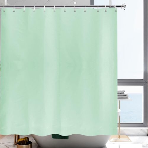 Rideau De Douche Vert Pomme 240X200, Rideau De Douche Extra Large Textile Hydrofuge Pour Salle De Bain Et Baignoire, Largeur 240 X Hauteur 200Cm[RAC62402850]