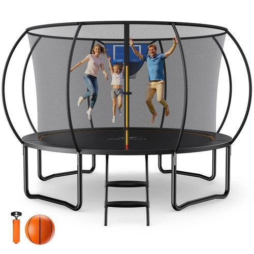 Trampoline Extérieur Merach, Ø 366 Cm, Sécurité Renforcée Avec Filet, Jeu En Plein Air, Cadre Galvanisé, Charge Jusqu¿À 150 Kg