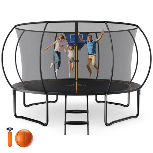 Trampoline De Jardin Merach, Ø 427cm, Filet De Sécurité Inclus, Idéal Pour Jeu Extérieur, Rebond Puissant Et Stable, Jusqu¿À 150kg