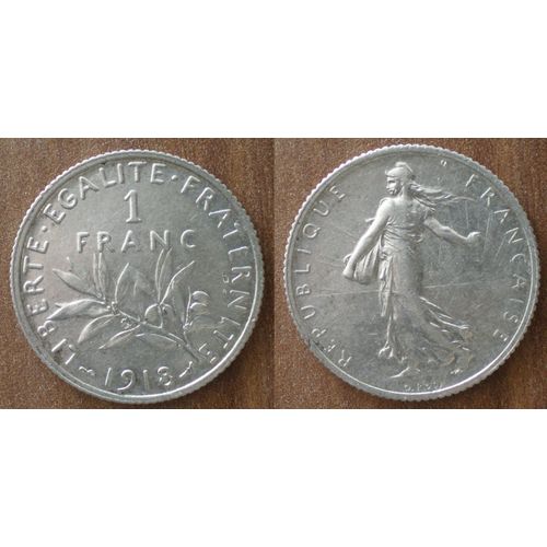 France 1 Franc 1918 Semeuse Argent Piece Francs Frs Frcs Frc