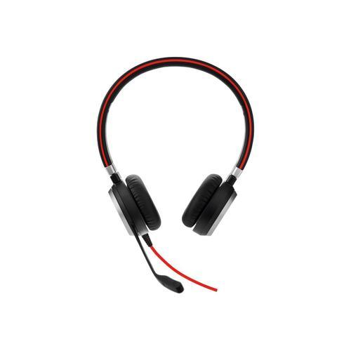 Jabra Evolve 40 MS stereo - Micro-casque - sur-oreille - filaire - USB, jack 3,5mm - Certifié pour Skype for Business