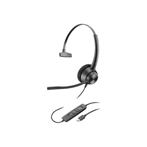 Poly EncorePro 310 - EncorePro 300 series - micro-casque - sur-oreille - filaire - USB-C - noir - Works With Chromebook Certified