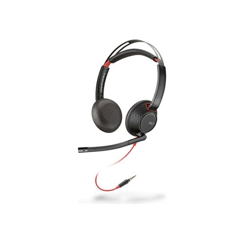 Poly Blackwire 5220 - Micro-casque - sur-oreille - filaire - jack 3,5mm - noir - Certifié Avaya, Certifié pour Skype for Business, certifié Cisco Jabber, Optimisé pour la CU