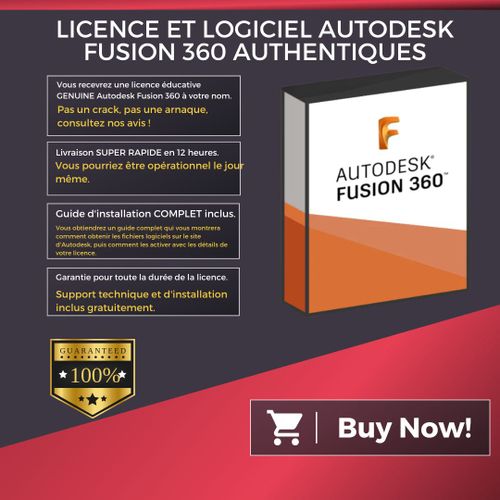 Licence Autodesk Fusion 360 | Windows / Mac Os | Livraison Numérique En 12 Heures | Guide De Téléchargement Du Logiciel Inclus | Version Française | Assistance À L'installation Incluse | -