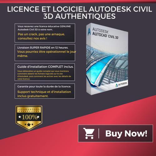 Licence Autodesk Civil 3d 2024 | Windows / Mac Os | Livraison Numérique En 12 Heures | Guide De Téléchargement Du Logiciel Inclus | Version Française | Assistance À L'installation Incluse | -