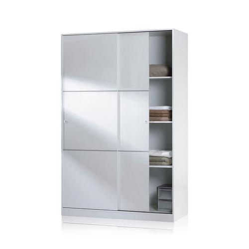 Armoire "Max" - 2 Portes Coulissantes - 200 X 120 X 50 Cm - Blanc