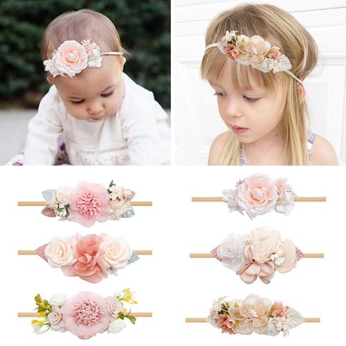 6 pièces bébé princesse coiffure fille cheveux bande bijoux enfants cheveux  cassés polyvalent bébé fleur cheveux accessoires