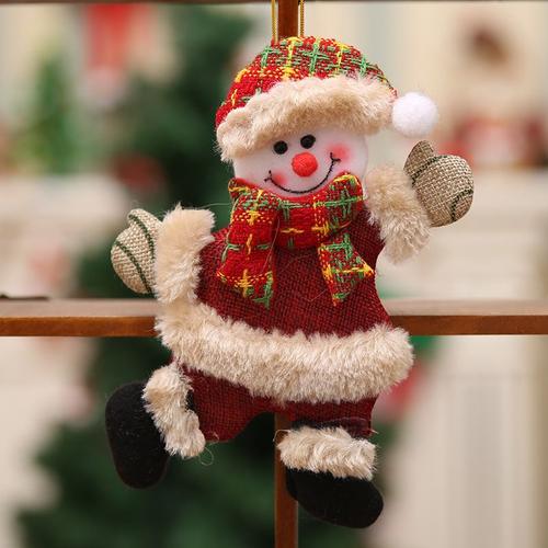 1 pièces accessoires d'arbre de noël figurine de noël danse vieil homme  bonhomme de neige cerf ours tissu poupée pendentif cadeau (style 2)
