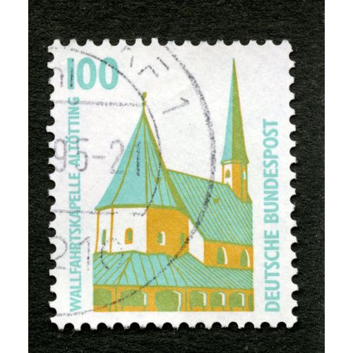 Timbre Oblitéré Deutsche Bundespost, Wallfahrtskapelle Altotting, 100