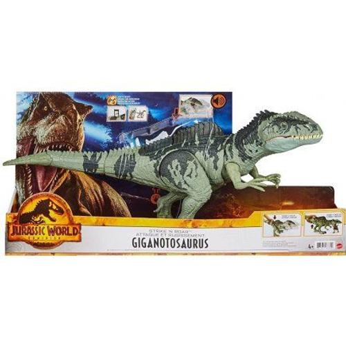 Grand Dinosaure Giganotosaurus 55 Cm - Articulé Et Sonore - Jurassic World - Dino Attaque Supreme - Set Animaux Préhistorique + 1 Carte
