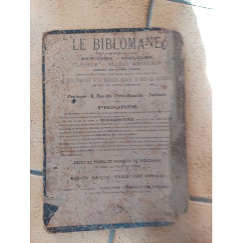 Publicite Ancienne Sur Carton Fort : Le Bibliomane New York Toulouse / Classeurs