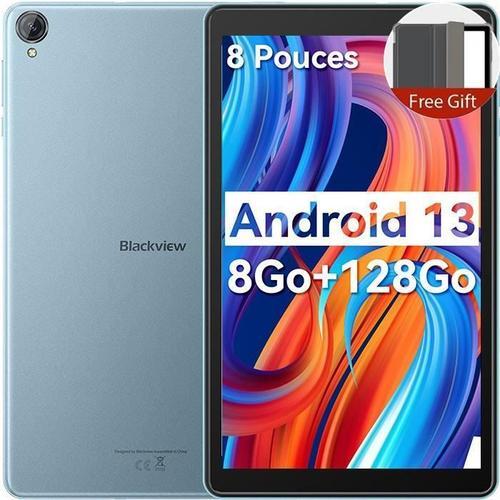 Blackview Tab 50 WiFi Tablette Tactile 8 pouces HD 8Go+128Go-SD 1To 5580mAh WiFi 6 Tablette PC Android 13 - Bleu