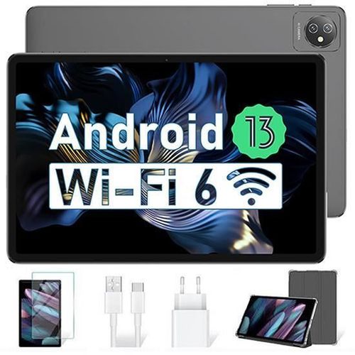 Blackview Tab 70 WiFi Tablette Tactile 10.1 pouces Android 13 2.4G+5G WiFi 6, RAM 6 Go ROM 64 Go-SD 1 To 6580mAh - Gris