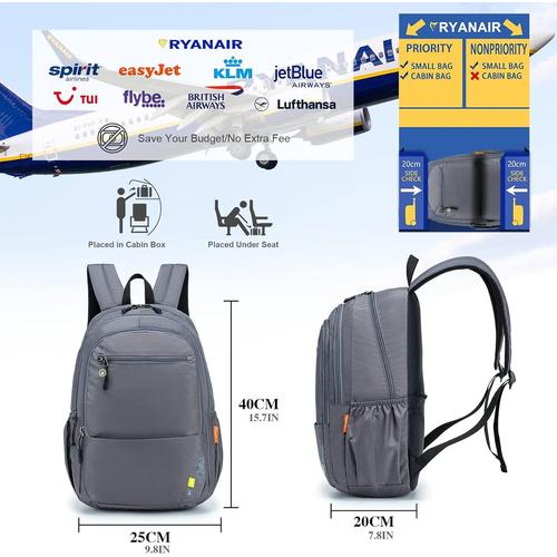 avion cabine voyage sac à dos 40x20x25 valise cabine ordinateur portable sac  à dos