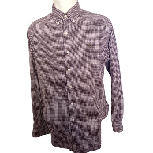 Ralph Lauren Chemise Oxford Motif Vichy Violet Taille M