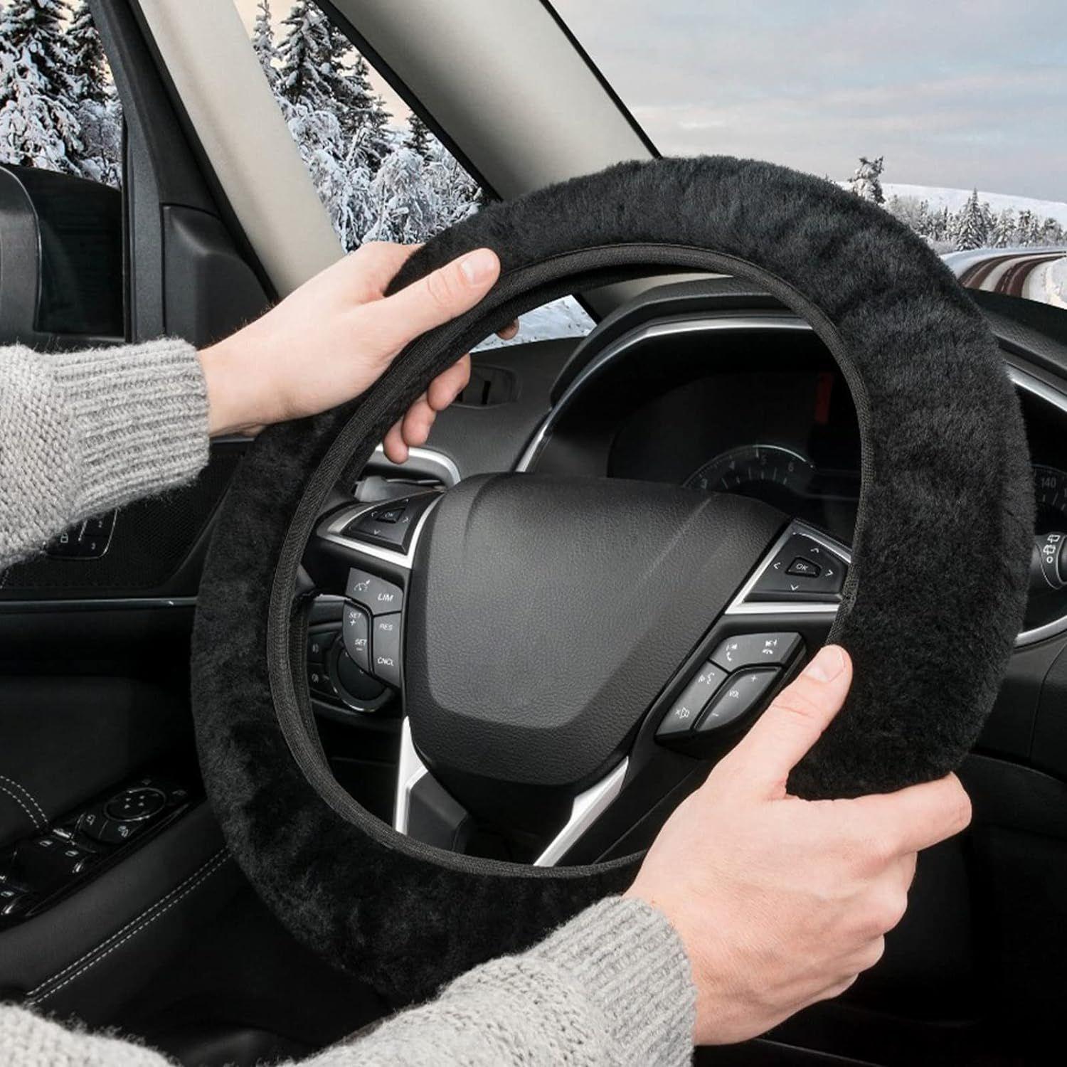 Acheter Housse de volant de voiture universelle en peluche douce