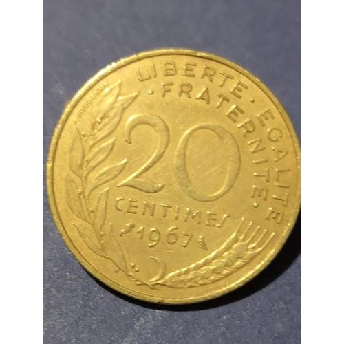 Pièce De  20 Cts De Franc, 1967, Rarissime, Très Bon État.