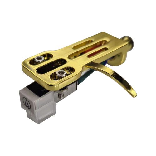 AT3600L Kit de Connexion de TeTe de Lecture de Stylet de Cartouche MagneTique Mobile pour Phonographe de Platine Vinyle LP, Or