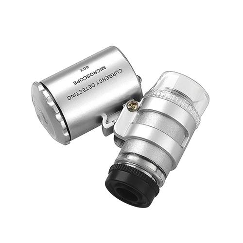 Portable Mini Pocket 60X Microscope Portable Loupe Loupe UV LumieRe DeTecteur de Monnaie Bijoutier Loupe