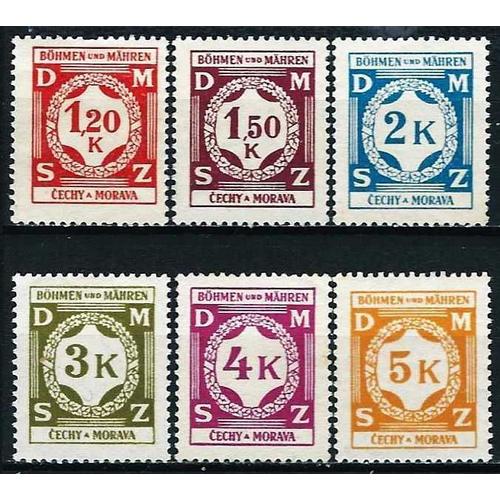 Tchécoslovaquie, Occupation Allemande 1941, Bohème Et Moravie, Joli Lot Timbres De Service, Yvert S7 À S12, Neufs*