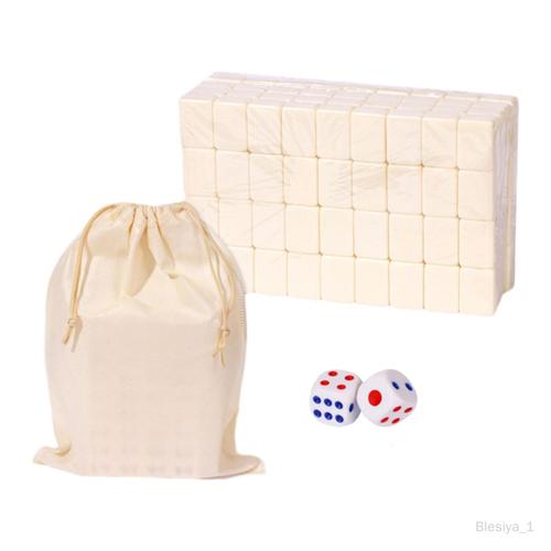 Jeux De Table Activités Cérébrales Jeu Voyage Mini Mahjong Ensemble Enfants 22mm Blanc