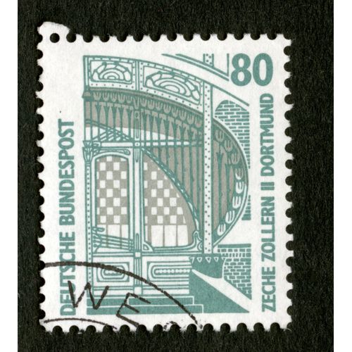 Timbre Oblitéré Deutsche Bundespost, Zeche Zollern Ii Dortmund, 80