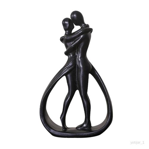 Statue de Couple en résine, Figurine de Couple moderne pour armoire de Noir