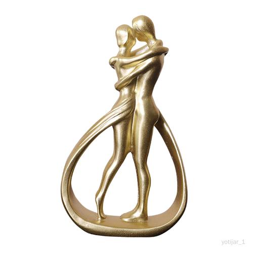Statue de Couple en résine, Figurine de Couple moderne pour armoire de Or