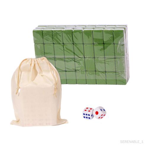 Jeu De Jouets De Mahjong Chinois, Jeux De Tuiles Classiques, 144 Feuilles, 30mm Vert