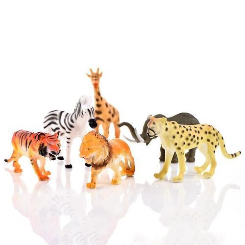 Lot De 6 Figurines D'animaux De La Jungle, Jouets En Plastique Pour Enfants De 1/2/3 Ans