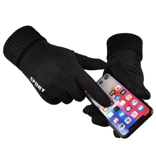 Gants Pour Hommes Pour Le Sport, La Course À Pied, Écran Facile À Toucher, Noir