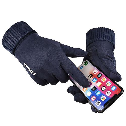 Gants Pour Hommes Pour Le Sport, La Course À Pied, Écran Facile À Toucher, Bleu Marine