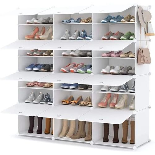 Homidec Meuble Chaussure, 7 Niveaux Rangement Chaussure 42 Paires Etagere Chaussure Avec Porte, A Chaussures Pour Entrée Salon 7