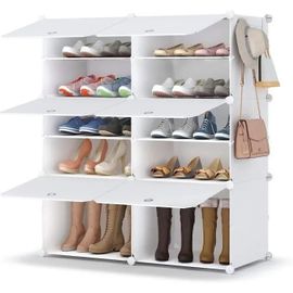 Meuble Chaussure, 5 Niveaux Rangement Chaussure 20 Paires Etagere Chaussure Avec Porte, Armoire A Chaussures Pour Entrée Salo[H840]