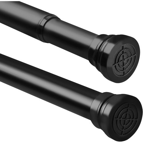 Tringle À Rideau De Douche Noire Sans Perçage - Réglable - 76-132 Cm - Convient Pour Salle De Bain, Garde-Robe, Balcon (Diamètre 25 Mm)[RAC62409461]