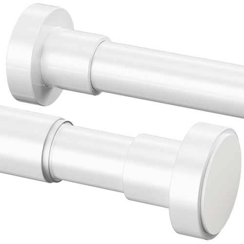 Tringle À Rideau De Douche Extensible En Acier Inoxydable Sans Perçage Pour Salle De Bain, Armoire, Rideaux De Douche (90 À 160 Cm, ¿25 Mm, Blanc)[RAC62408828]