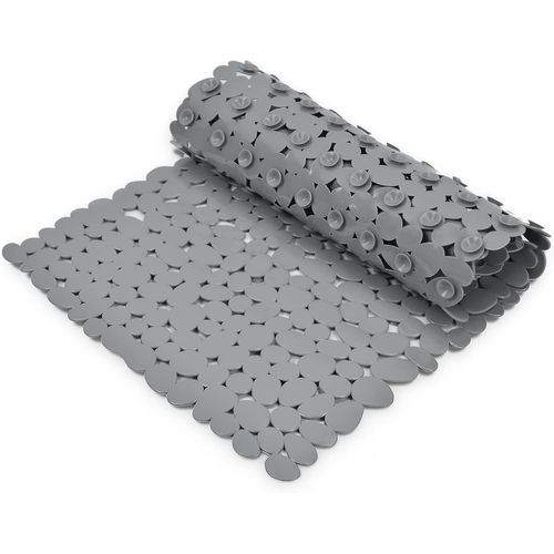 Tapis De Bain Antidérapant Extra Large Avec Ventouses Et Trous De Drainage Pour Salle De Bain, Lavable En Machine, 88 X 40 Cm (Gris)[RAC62411222]
