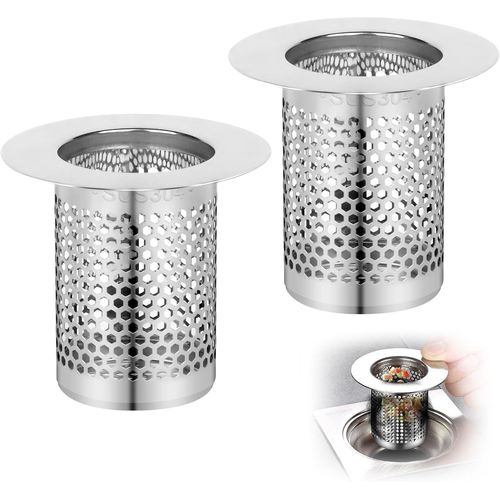 2 Pièces Attrape Cheveux Douche, 5,5 × 5Cm Filtre Baignoire, Grille Cheveux Douche, Filtre Douche, Filtre Cheveux Douche, Filtre Cheveux Baignoire Filtre Lavabo Pour Cuisines, Sall[RAC62410314]