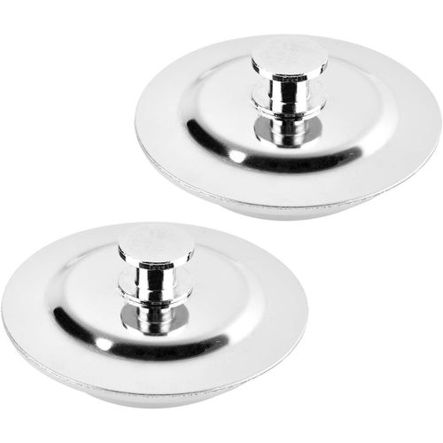 Lot De 2 Bouchons De Baignoire En Acier Inoxydable De Rechange Pour Baignoire, Cuisine, Lavabo, Évier De Camping-Car, Etc., Avec Une Poignée À Retirer Facilement[RAC62408706]
